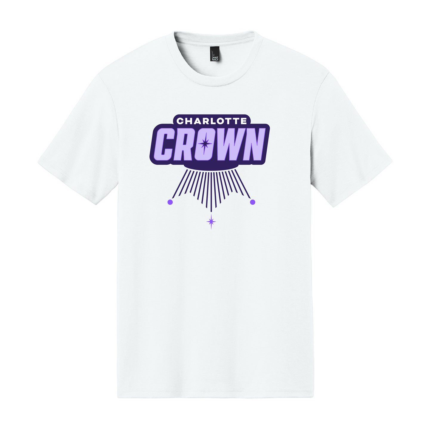 Charlotte Crown District White Triblend Logo Tee