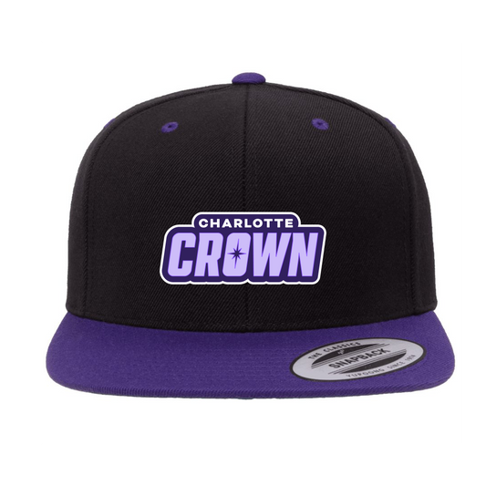 Charlotte Crown Black/Purple Flat Brim Workmark Hat