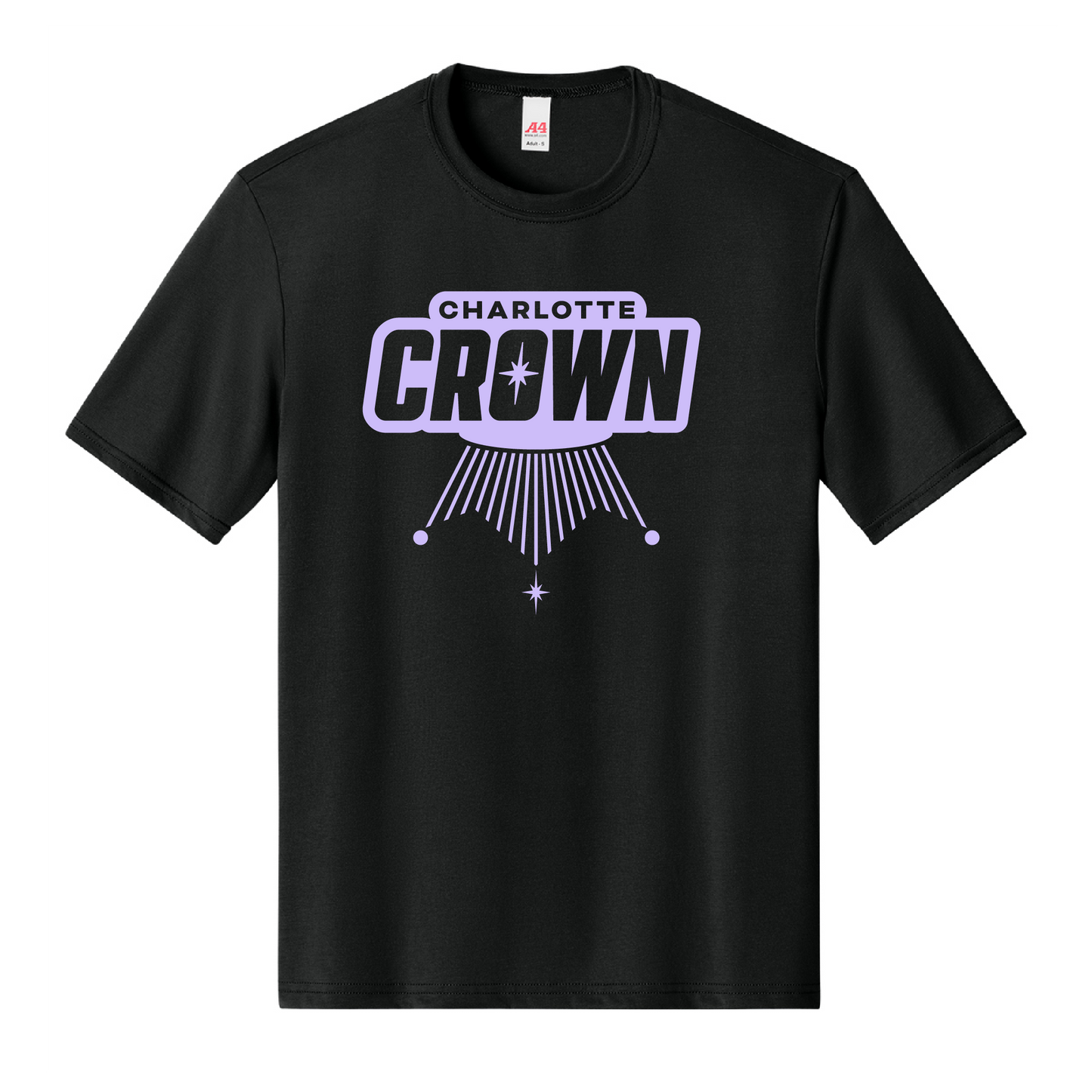 Charlotte Crown Performance Logo Black S/S Tee